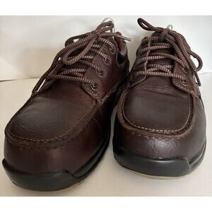 NWOT Florsheim Brown Leather Sz 8 1/2 Work Safety Toe Tie Oxford Work Shoe